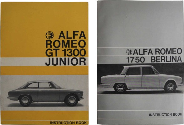 Лот из двух каталогов по эксплуатации автомобилей марки Alfa Romeo
